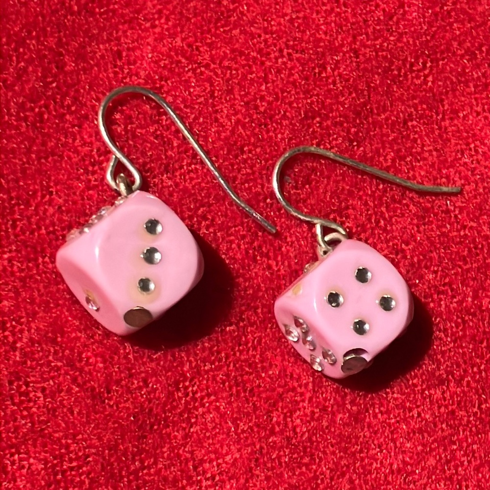 Pink Dice Earrings